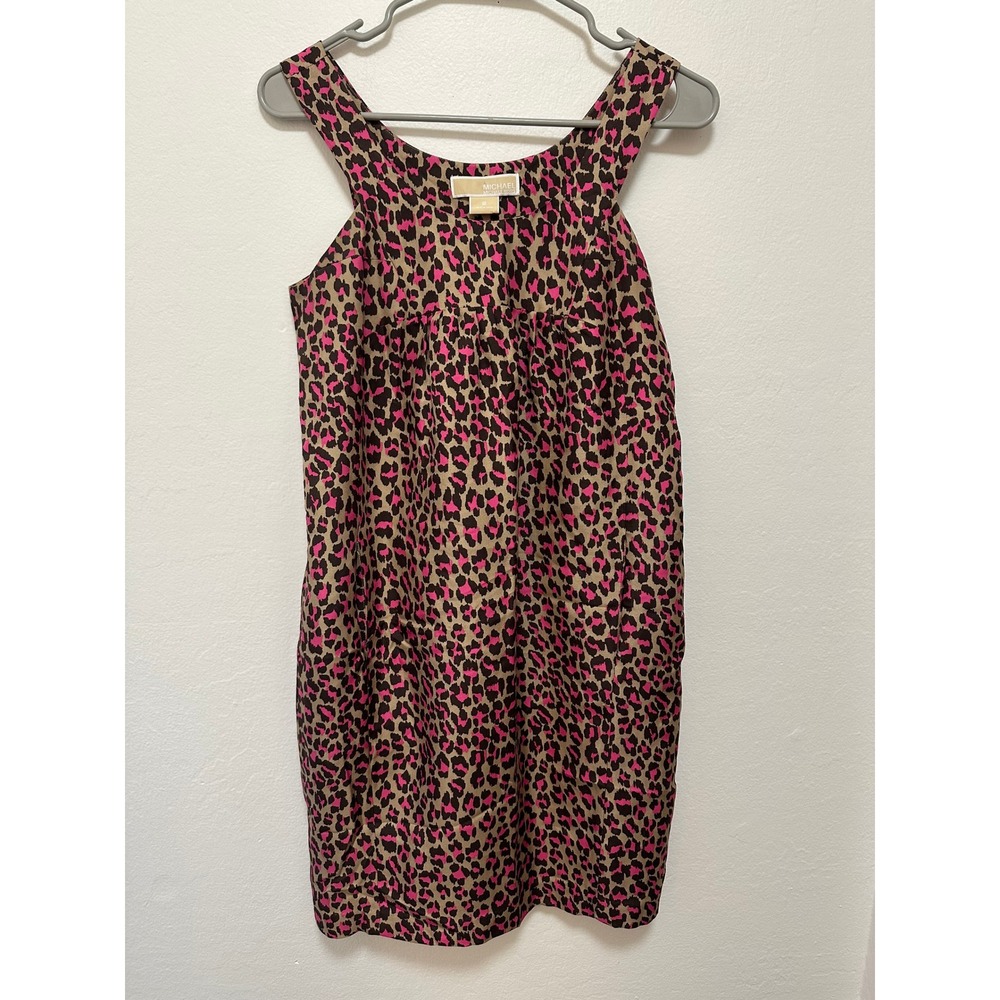 MICHAEL Michael Kors Dress Womens 2 Pink Brown Leopard Print Sleeveless